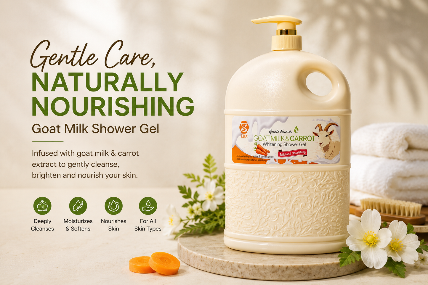Goat milk Brightening shower gel 2liters. Free delivery within Accra if you order today. Outside Accra is payment before delivery.
